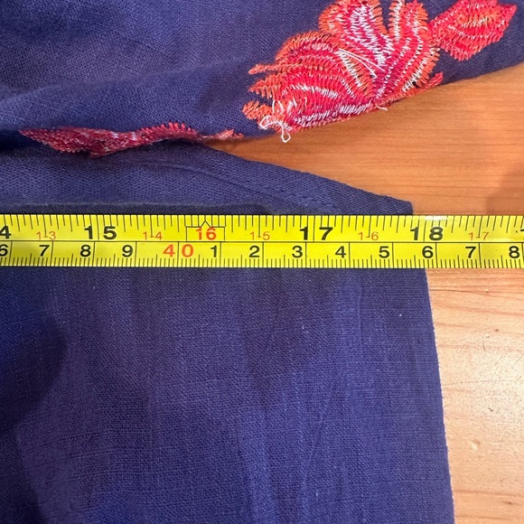 Umgee Navy Dress NWT Red Embroidery Off Shoulder Mini Summer Boho Festival Sz M - Picture 4 of 6